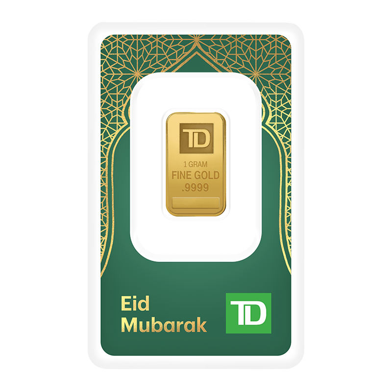 Image pour Lingot d'or TD de l'Aïd de 1 gramme (2024) à partir de Métaux précieux TD